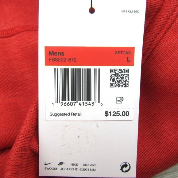 Nike Sportswear Tech Fleece Jogger Pants Mens Size Large Red NEW - Picture 11 of 14